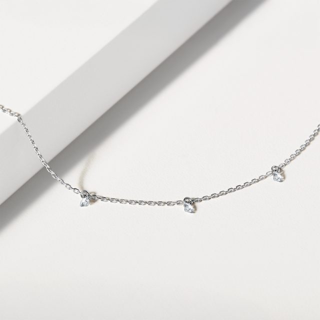 BRACELET EN OR BLANC ET DIAMANTS DE SYNTHÈSE PERCÉS - BRACELETS AVEC DIAMANTS - 