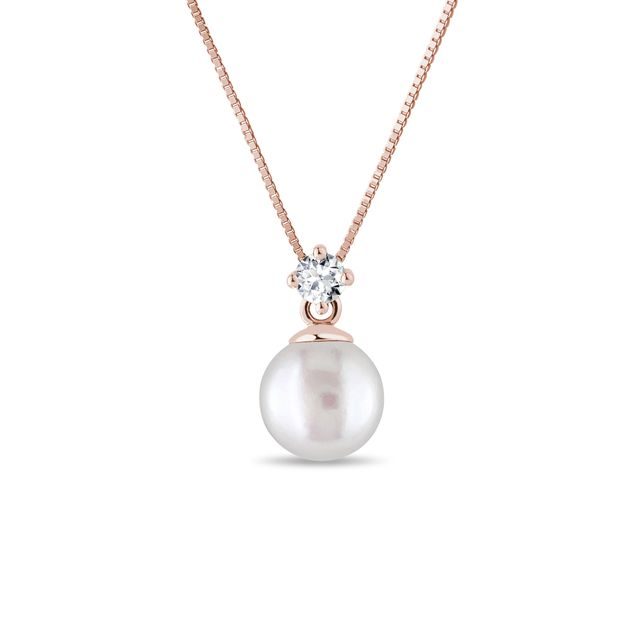 PERLENANHÄNGER MIT DIAMANT IN ROSÉGOLD - PERLEN ANHÄNGER - PERLEN