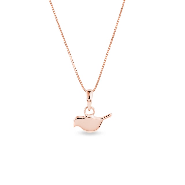 PENDENTIF EN FORME D'OISEAU EN OR ROSE - COLLIERS POUR ENFANTS - COLLIERS