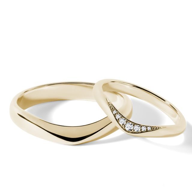 ENSEMBLE D'ALLIANCES ORIGINALES EN OR JAUNE - ENSEMBLE D’ALLIANCES EN OR JAUNE - ALLIANCES DE MARIAGE