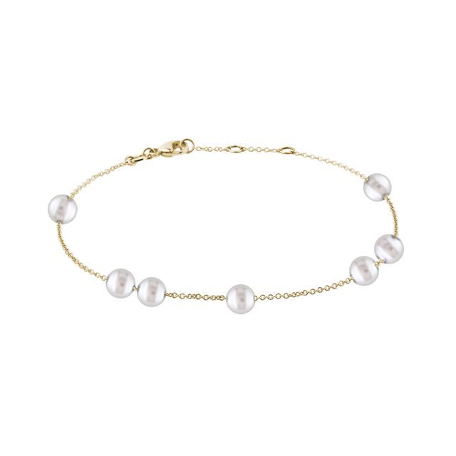 GOLD PEARL CHAIN BRACELET - PEARL BRACELETS - PEARL JEWELLERY