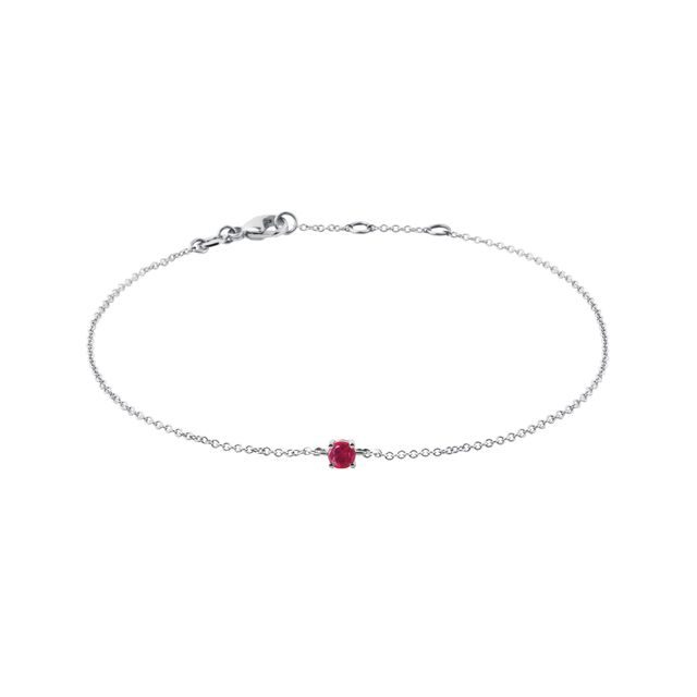 DELICATE RUBY BRACELET IN WHITE GOLD - GEMSTONE BRACELETS - BRACELETS