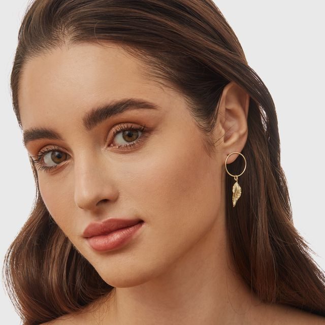 KLENOTA 25 mm Yellow Gold Hoop Earrings