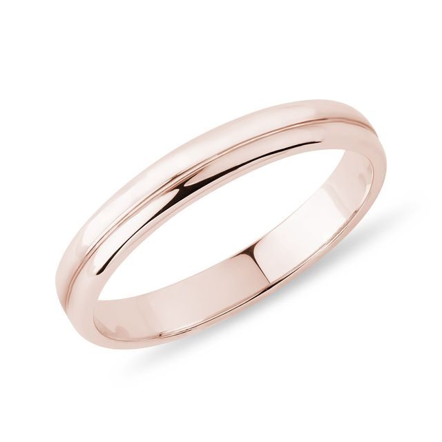 Snubní prsten pro ženy z růžového 14k zlata