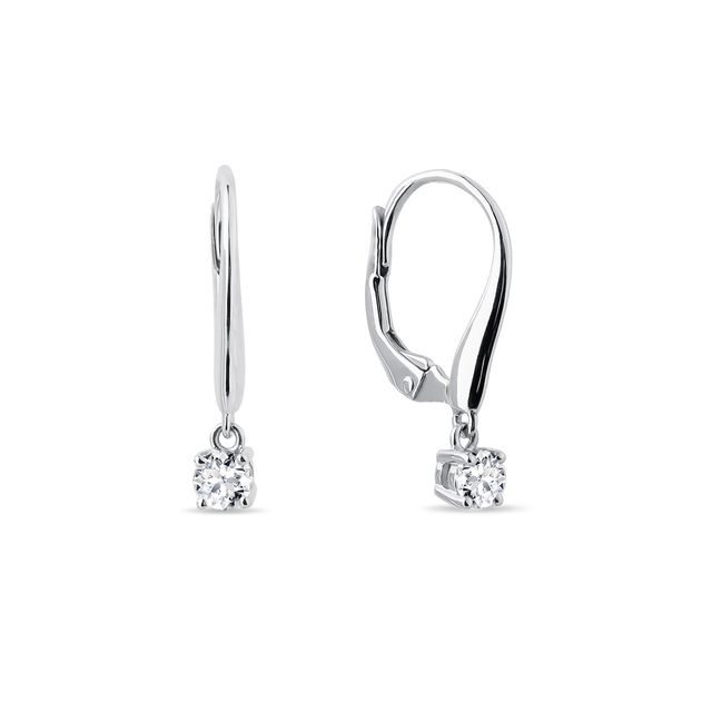 DIAMOND EARRINGS IN 14KT WHITE GOLD - DIAMOND EARRINGS - EARRINGS