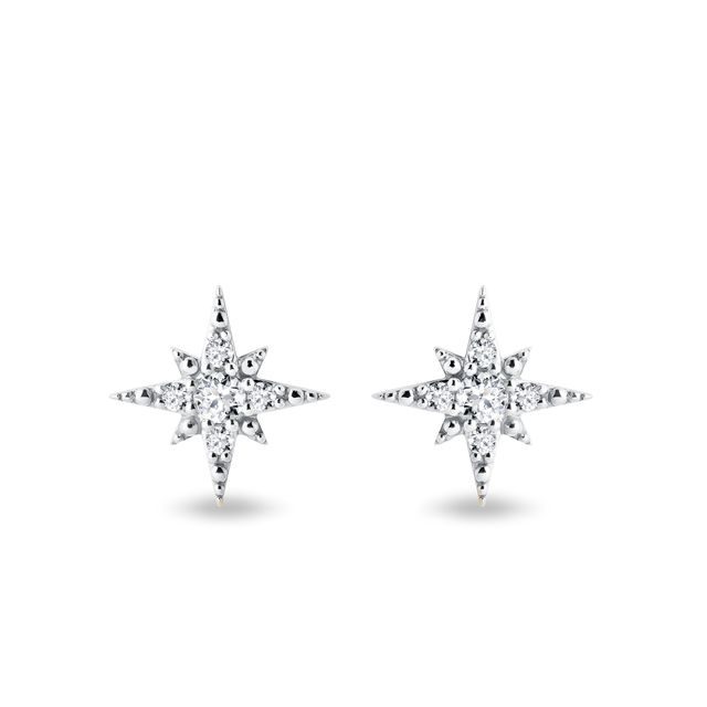 DIAMOND NORTH STAR EARRINGS IN WHITE GOLD - DIAMOND EARRINGS - EARRINGS