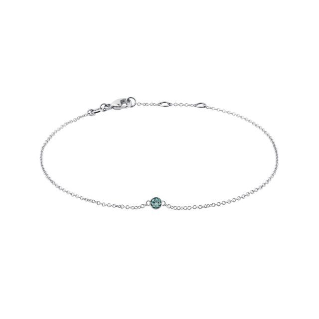 ARMBAND MIT BLAUEM DIAMANT IN WEISSGOLD - ARMBÄNDER MIT DIAMANTEN - ARMBÄNDER