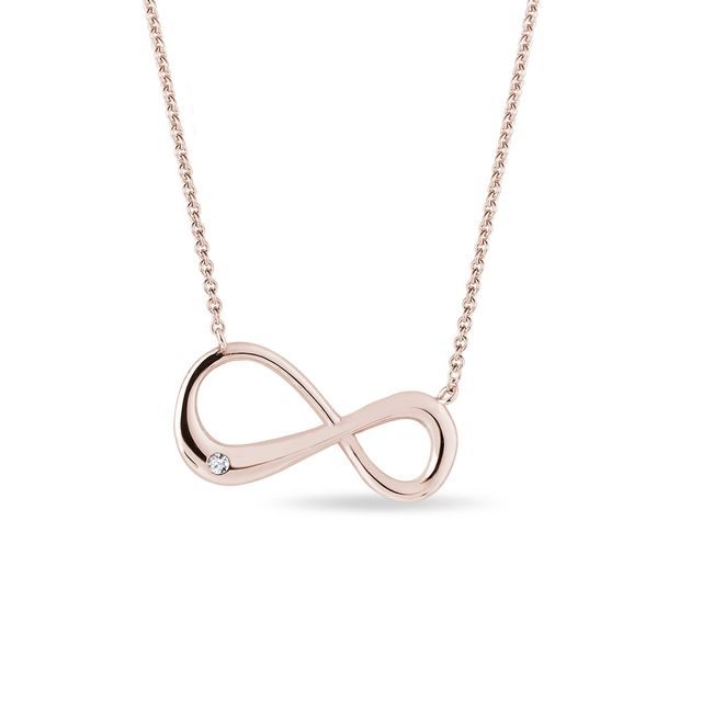INFINITY NECKLACE IN 14K ROSE GOLD - DIAMOND NECKLACES - NECKLACES