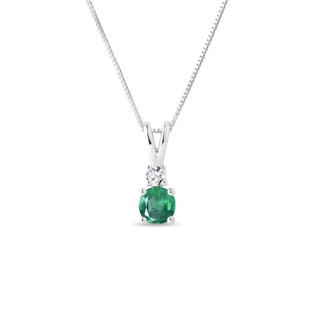 GOLDENE HALSKETTE MIT SMARAGDEN UND DIAMANT - KETTEN MIT SMARAGD - KETTEN