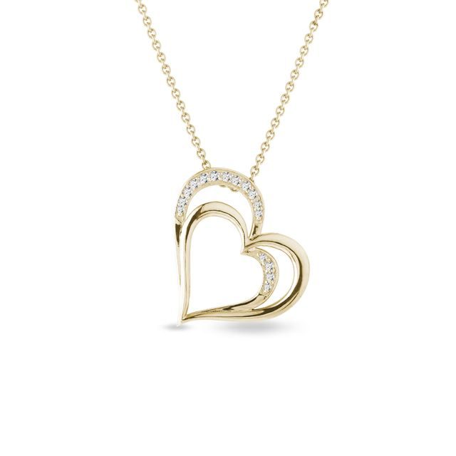 COLLIER EN OR AVEC PENDENTIF COEUR EN DIAMANTS - COLLIERS AVEC DIAMANTS - COLLIERS