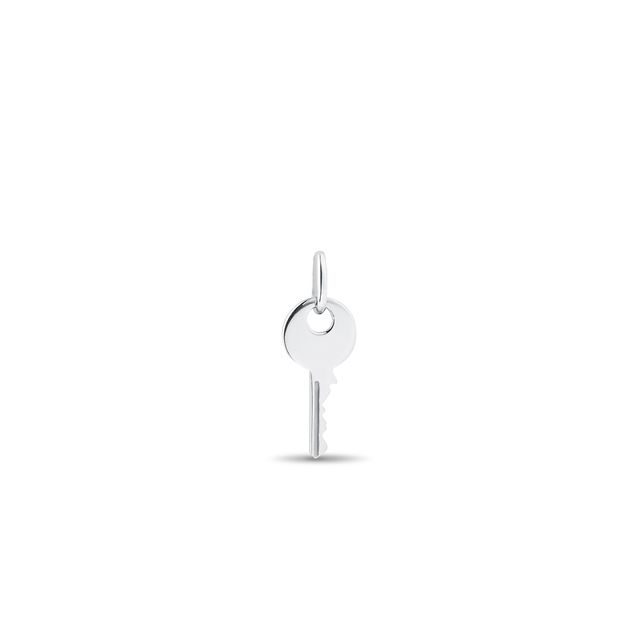 MINIMALISTISCHER SCHLÜSSELANHÄNGER AUS 14 KT WEISSGOLD - ANHÄNGER - KETTEN