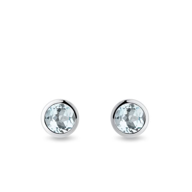 OHRSTECKER MIT AQUAMARIN AUS WEISSGOLD - OHRRINGE AQUAMARIN - OHRRINGE