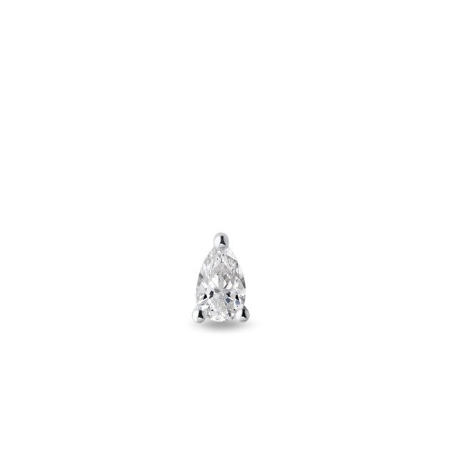 DIAMANTOHRRING IM TROPFENSCHLIFF IN 14 KT WEISSGOLD - EINZELNE OHRRINGE - OHRRINGE
