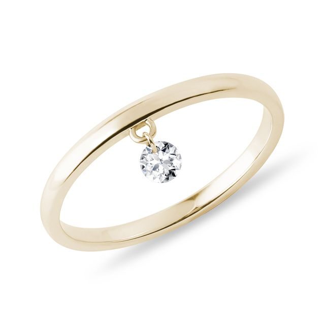 FEINER RING MIT IM LABOR GEZÜCHTETEM DIAMANTEN IN GELBGOLD - RINGE DIAMANT - RINGE