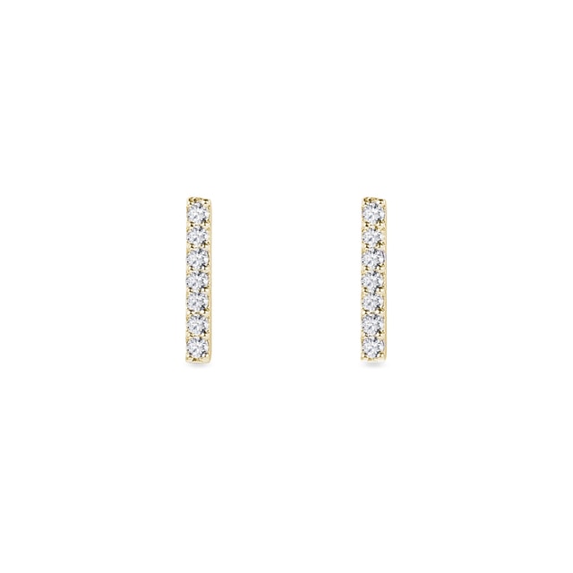 Boucles d'oreilles petits bâtons en or et diamant | KLENOTA