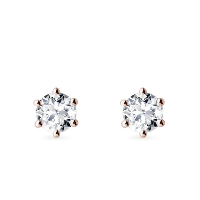 Rose Gold Earrings with Diamonds KLENOTA