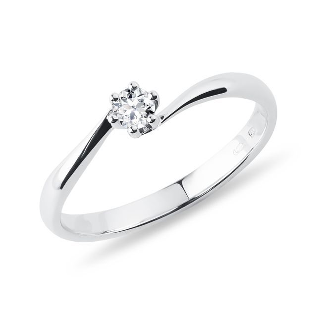 DIAMOND RING IN 14K WHITE GOLD - SOLITAIRE ENGAGEMENT RINGS - ENGAGEMENT RINGS