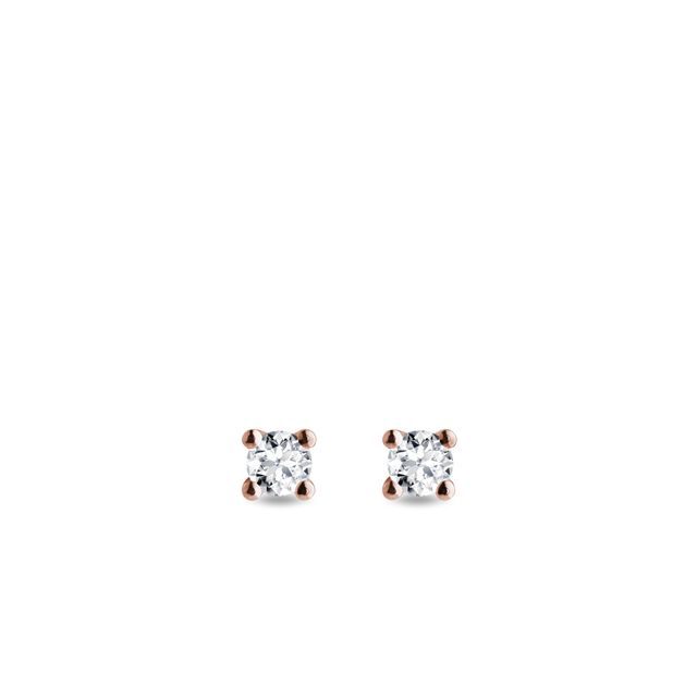 WINZIGE OHRRINGE AUS ROSÉGOLD MIT DIAMANT - OHRSTECKER DIAMANT - OHRRINGE