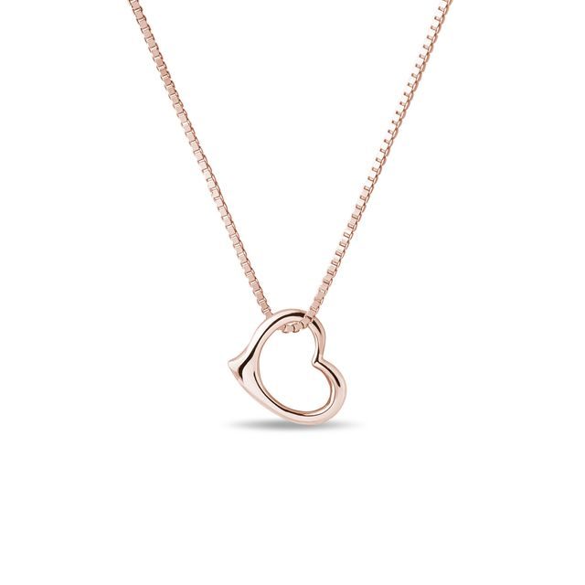 HEART-SHAPED NECKLACE IN ROSE GOLD - ROSE GOLD NECKLACES - NECKLACES