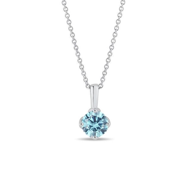 HALSKETTE MIT 1 CT BLAUEM DIAMANTEN IN WEISSGOLD - KETTEN MIT DIAMANTEN - KETTEN