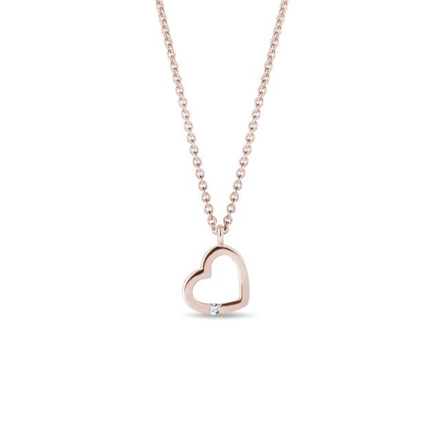 HERZFÖRMIGE KINDERKETTE MIT DIAMANT IN ROSÉGOLD - KINDER KETTEN - KETTEN