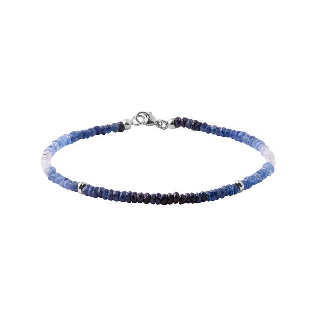 FACETED SAPPHIRE BRACELET IN WHITE GOLD - MINERAL BRACELETS - BRACELETS