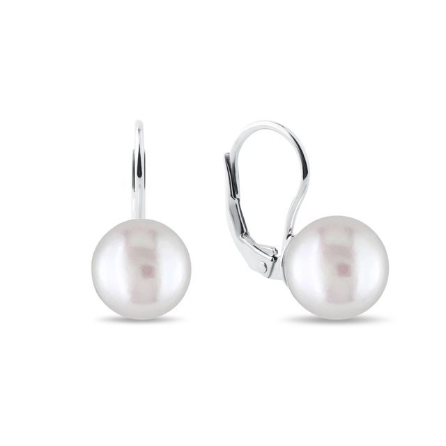 PERLENOHRRINGE AUS WEISSGOLD - PERLEN OHRRINGE - PERLEN