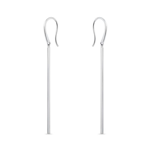 WHITE GOLD BAR THREADER EARRINGS - WHITE GOLD EARRINGS - EARRINGS