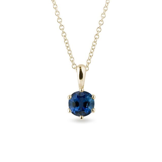 Blue sapphire necklace in gold