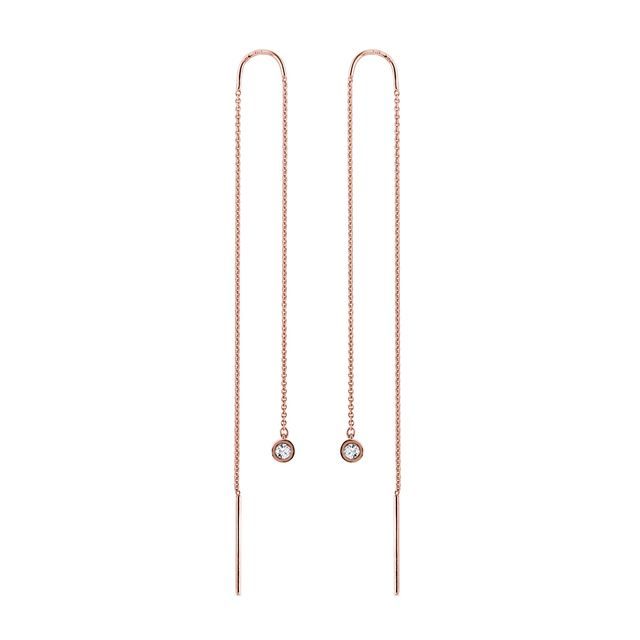 BEZELED DIAMOND CLASP EARRINGS IN ROSE GOLD - DIAMOND EARRINGS - EARRINGS