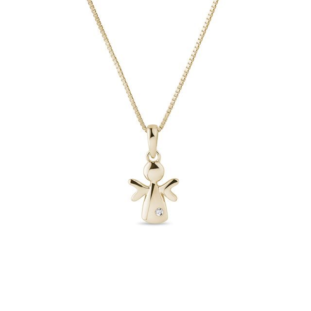 KINDERHALSKETTE AUS GELBGOLD MIT DIAMANT - KINDER KETTEN - KETTEN