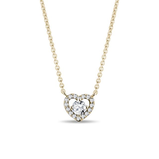 DIAMOND HEART NECKLACE IN YELLOW GOLD - DIAMOND NECKLACES - NECKLACES