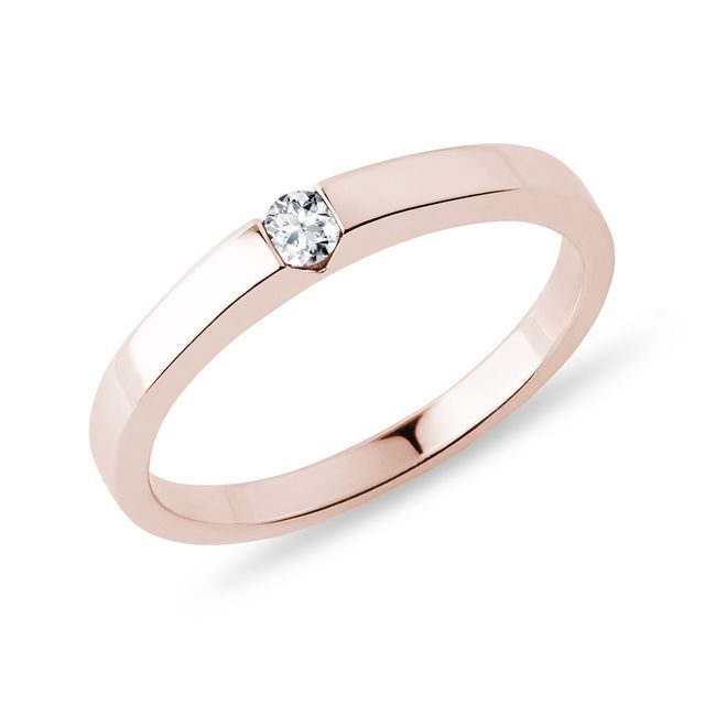 VERLOBUNGSRING MIT DIAMANT AUS 14KT ROSÉGOLD - VERLOBUNGSRINGE MIT BRILLANT - VERLOBUNGSRINGE