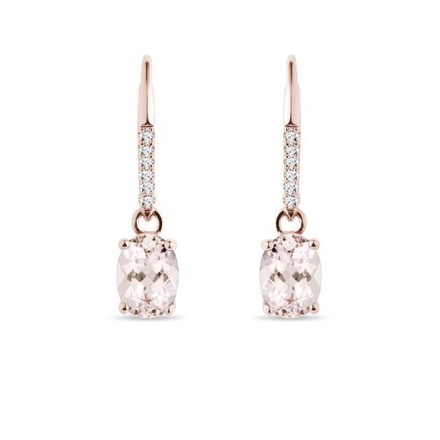 Morganite and diamond earrings in 14kt rose gold
