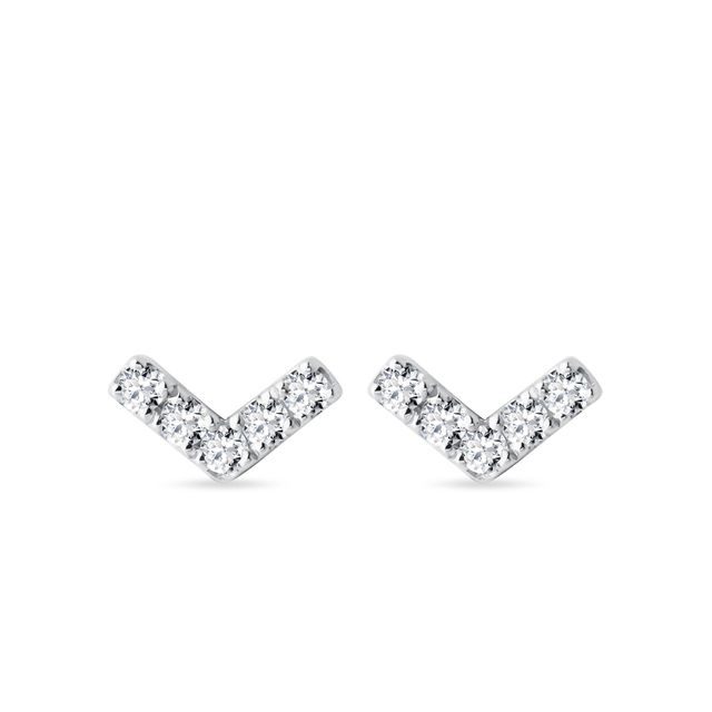 V-FÖRMIGE DIAMANTOHRRINGE IN WEISSGOLD - OHRRINGE DIAMANT - OHRRINGE