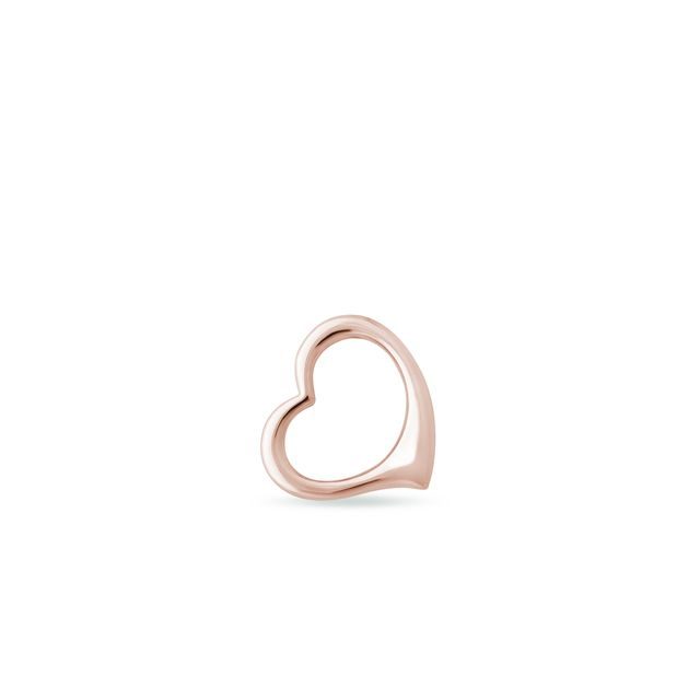 SHINY HEART PENDANT IN 14K ROSE GOLD - PENDANTS - NECKLACES