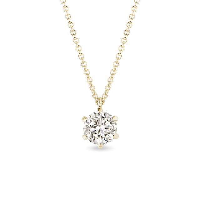 Diamond pendant necklace in yellow gold