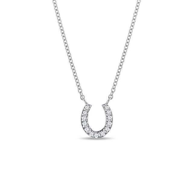 Diamond horseshoe necklace in white gold