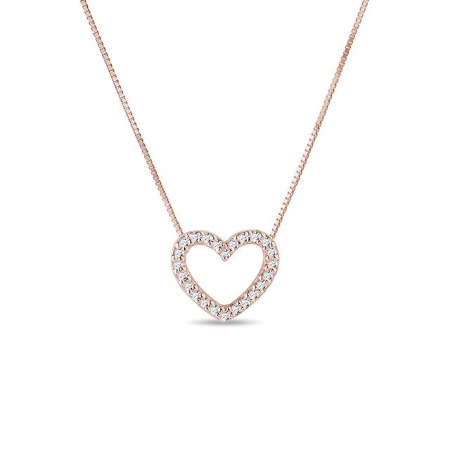 COLLIER DE DIAMANTS SERTIS EN CŒUR - COLLIERS AVEC DIAMANTS - COLLIERS