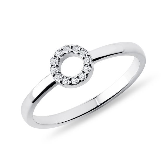 BAGUE D'OR BLANC MINIMALISTE AVEC DIAMANTS - BAGUES EN DIAMANT - BAGUES
