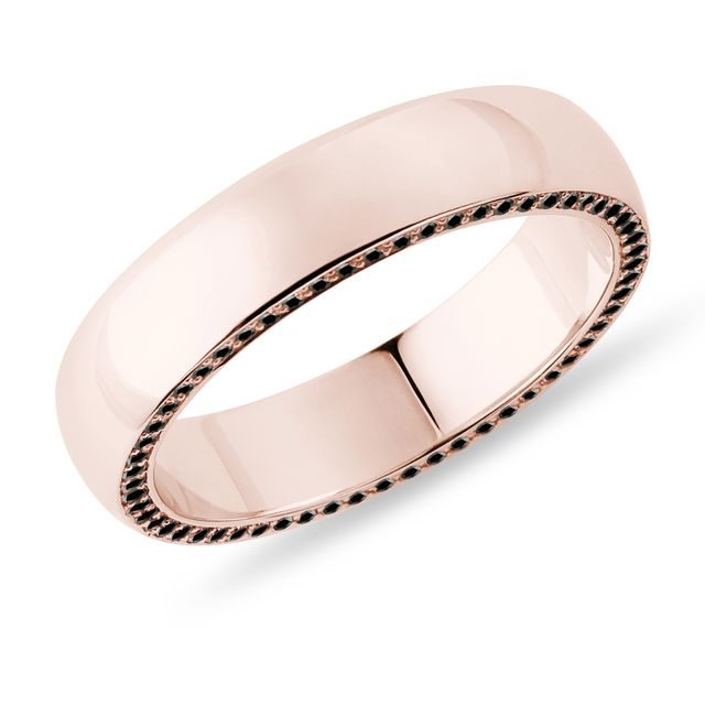 HERREN-EHERING AUS ROSÉGOLD MIT SCHWARZEN DIAMANTEN - TRAURINGE FÜR HERREN - TRAURINGE
