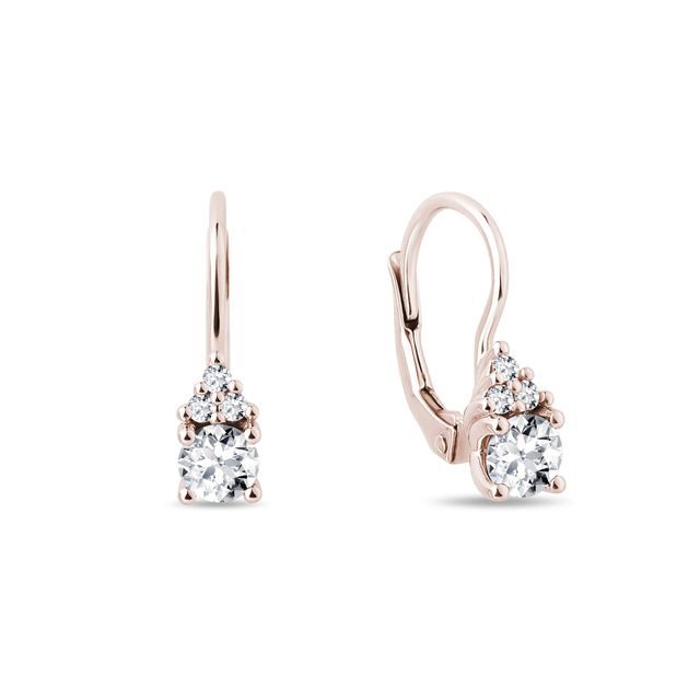 ELEGANT DIAMOND DROP EARRINGS IN ROSE GOLD - DIAMOND EARRINGS - EARRINGS