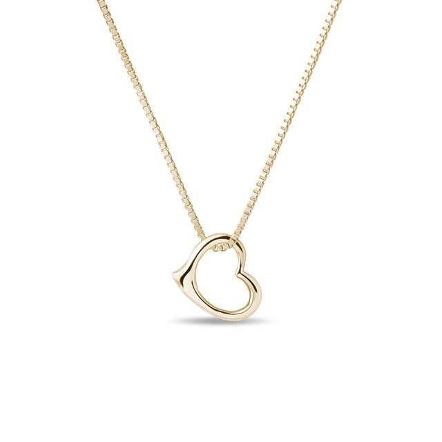HEART-SHAPED NECKLACE IN YELLOW GOLD - YELLOW GOLD NECKLACES - NECKLACES