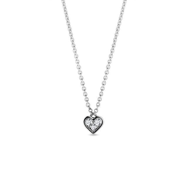 DIAMOND HEART NECKLACE IN WHITE GOLD - DIAMOND NECKLACES - NECKLACES