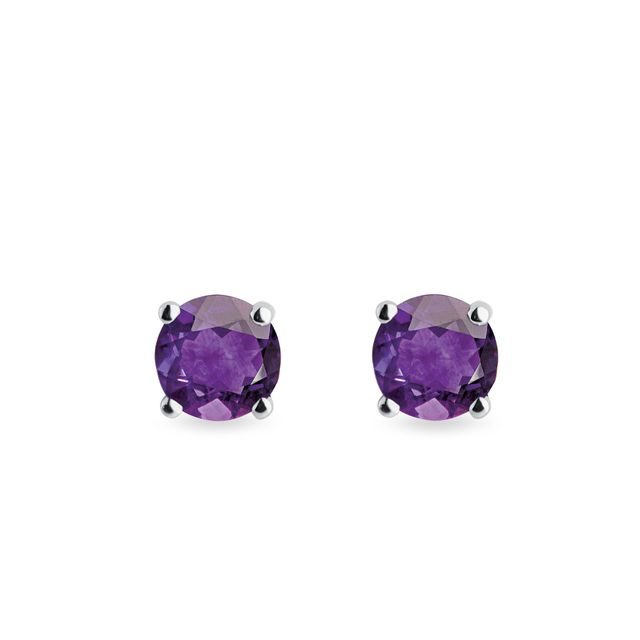 AMETHYST OHRSTECKER IN WEISSGOLD - OHRRINGE AMETHYST - OHRRINGE