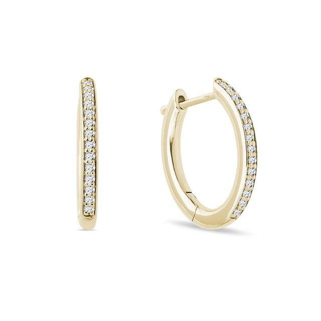 DIAMOND HOOP EARRINGS IN 14K GOLD - DIAMOND EARRINGS - EARRINGS