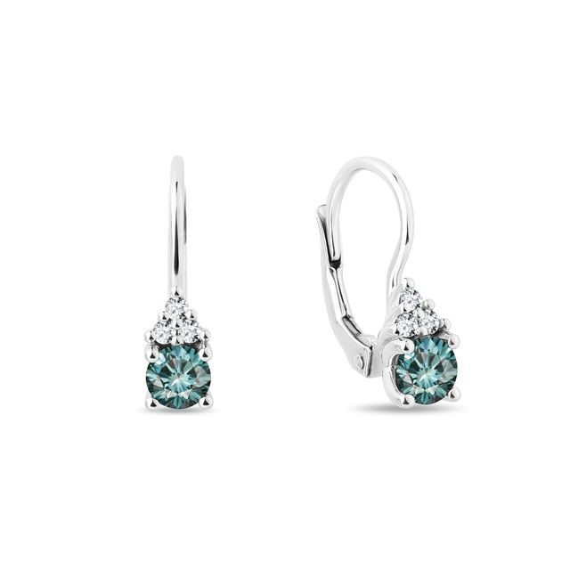 OHRRINGE MIT BLAUEN DIAMANTEN IN WEISSGOLD - OHRRINGE DIAMANT - OHRRINGE