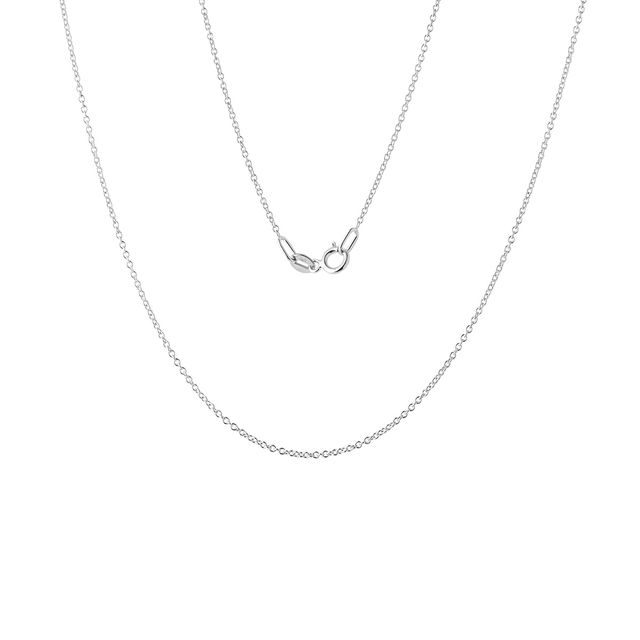 Ladies 50 cm rolo chain necklace in white gold