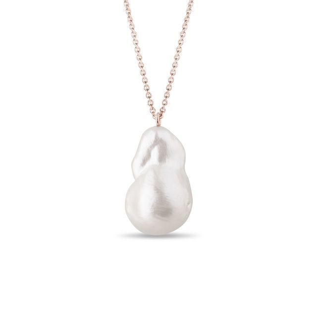 BAROQUE PEARL PENDANT IN ROSE GOLD - PEARL PENDANTS - PEARL JEWELLERY