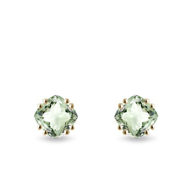 OHRSTECKER MIT GRÜNEN AMETHYSTEN IN GELBGOLD - OHRRINGE AMETHYST - OHRRINGE